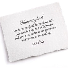 Load image into Gallery viewer, Pyrrha Hummingbird 14K Gold Talisman
