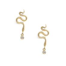 Load image into Gallery viewer, Poppy Finch Serpent Diamond Drop Earrings