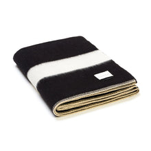 Load image into Gallery viewer, Blacksaw Siempre Blanket - Black with Ivory Stripe
