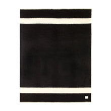 Load image into Gallery viewer, Blacksaw Siempre Blanket - Black with Ivory Stripe