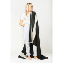 Load image into Gallery viewer, Blacksaw Siempre Blanket - Black with Ivory Stripe