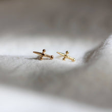 Load image into Gallery viewer, Little Gold Blow to the Heart Stud Earrings