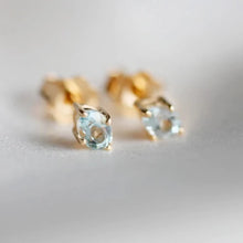 Load image into Gallery viewer, Little Gold Birthstone Stud Earrings