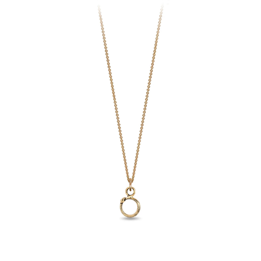 Pyrrha Ouroboros 14K Gold Symbol Charm Necklace