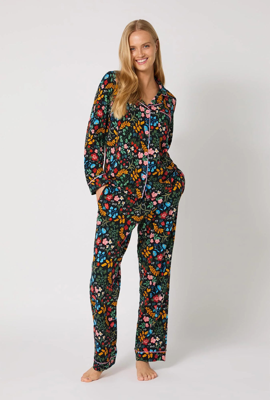 Bedhead Long Sleeve Stretch Jersey PJ Set - Winter Blooms