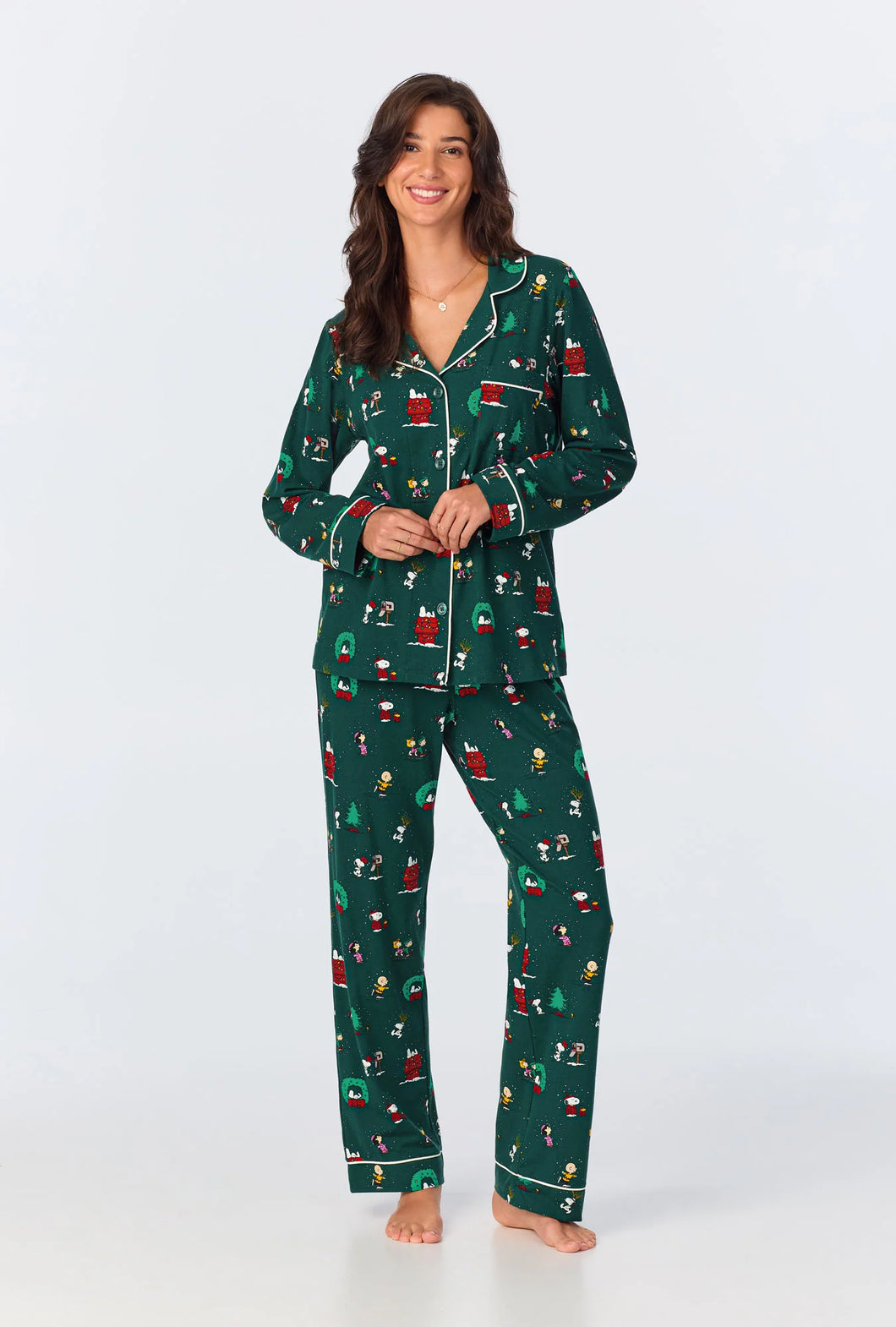 Bedhead Long Sleeve Stretch Jersey PJ Set - Peanuts