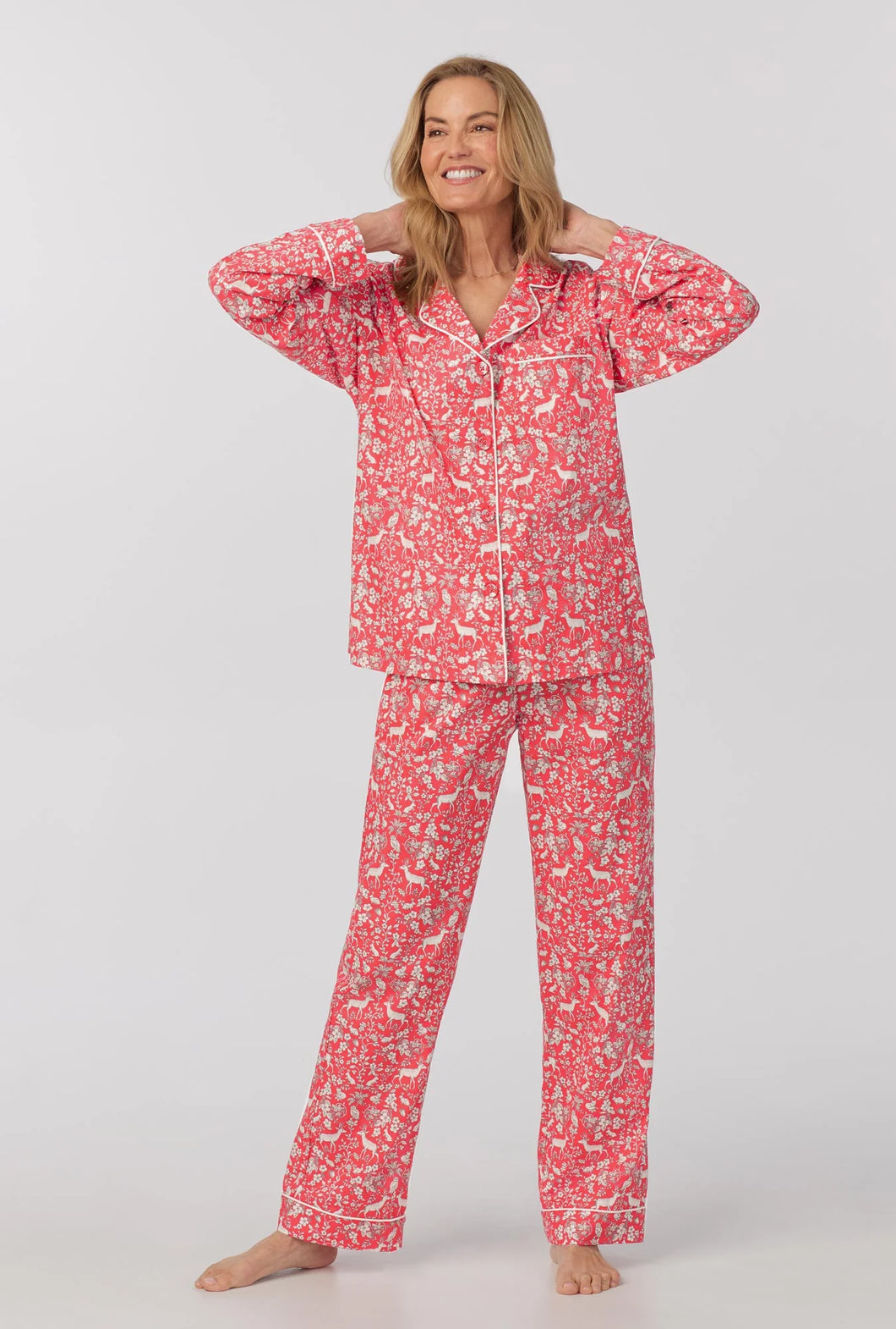 Bedhead Long Sleeve Woven Cotton Poplin PJ Set - Darling Deer