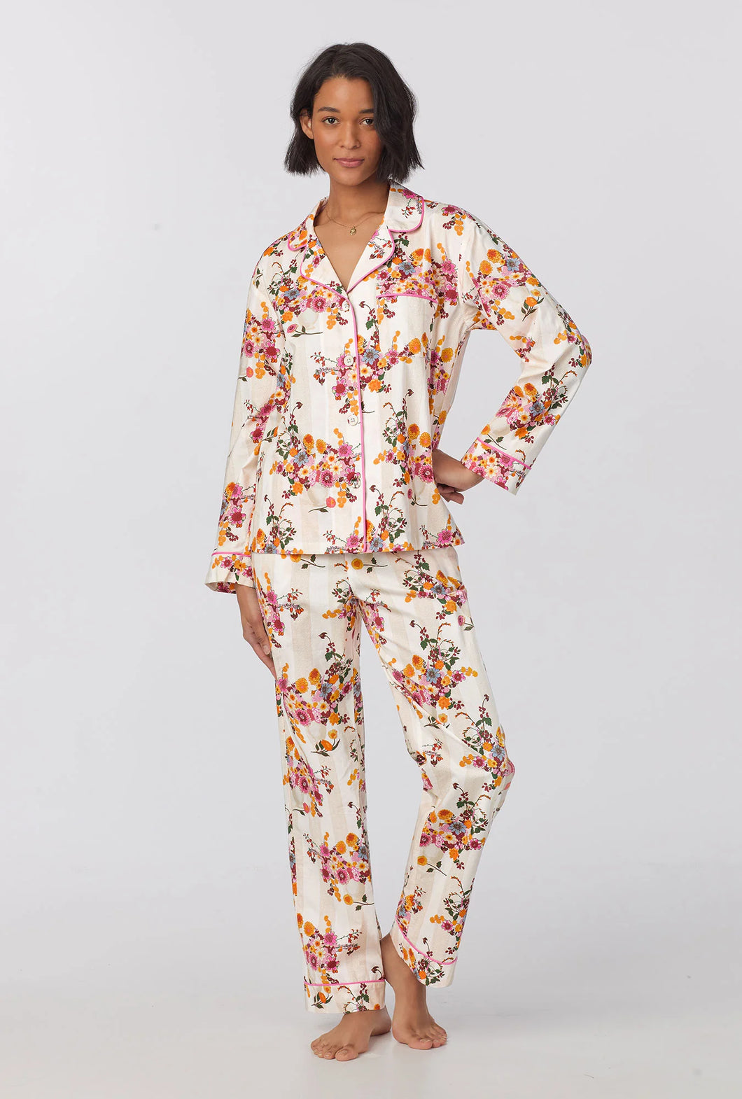 Bedhead Long Sleeve Woven Cotton Poplin PJ Set - Chalet Floral