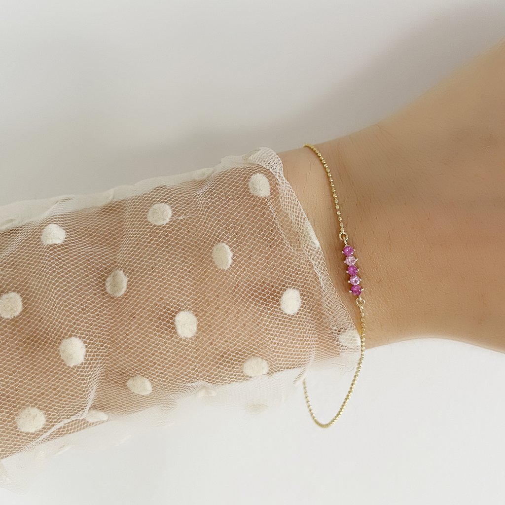 Poppy Finch Pink Sapphire Line Bracelet