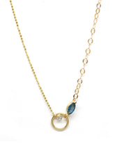 Load image into Gallery viewer, Poppy Finch Marquise Gem Circle Diamond Contrast Necklace
