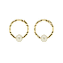 Load image into Gallery viewer, Poppy Finch Baby Pearl Circle Stud Earrings
