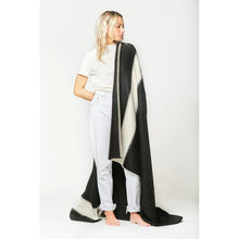 Load image into Gallery viewer, Blacksaw Siempre Blanket - Black with Ivory Stripe
