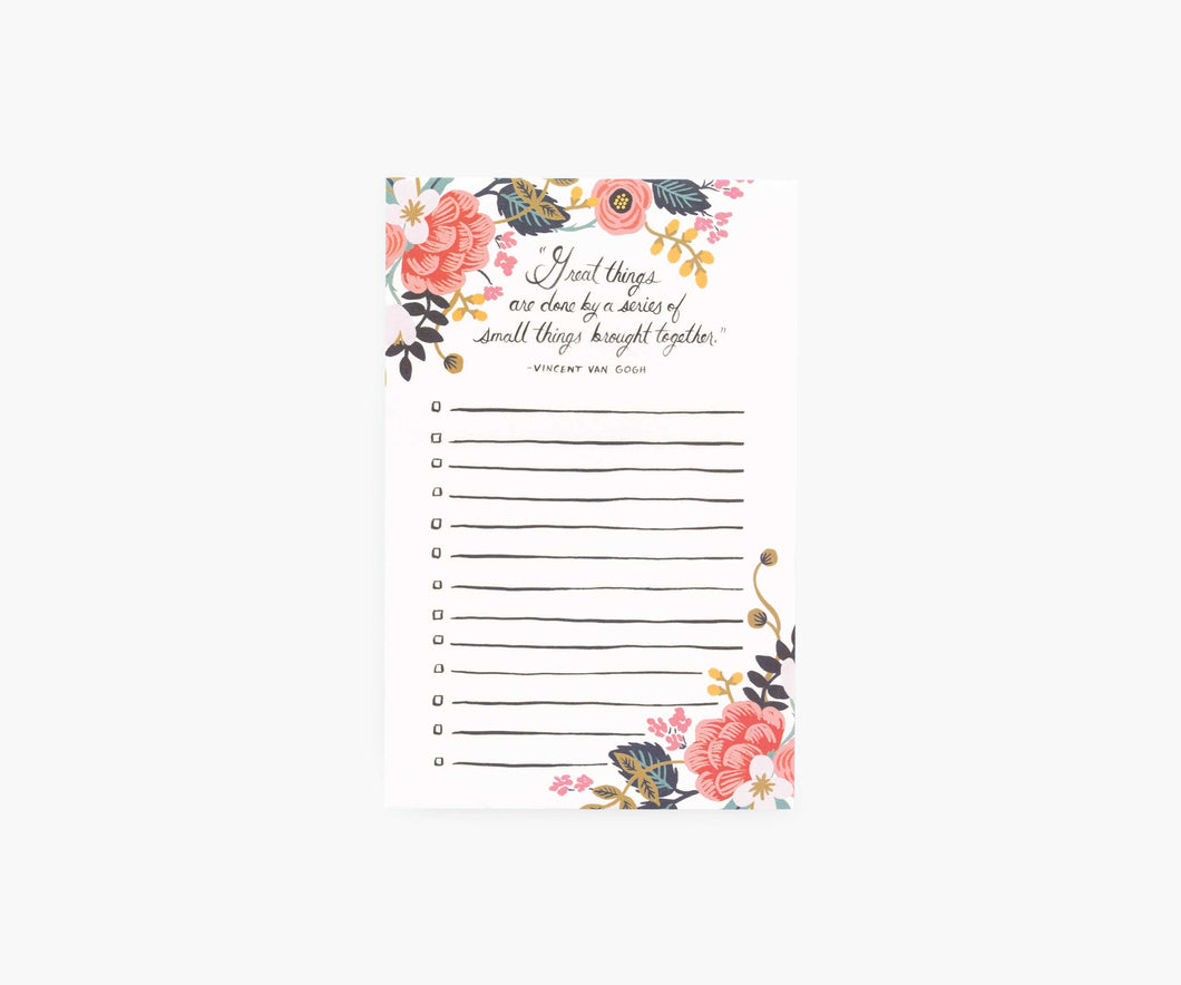 Rifle Paper Co. Great Things Checklist Notepad