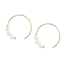 Load image into Gallery viewer, Poppy Finch Triple Pearl Circle Earrings
