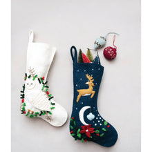 Load image into Gallery viewer, Creative Co-Op 20&quot;H Handmade Snow Owl Felt Stocking
