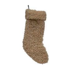 Load image into Gallery viewer, Creative Co-op 20&quot;H Faux Sherpa Fabric Holiday Stocking
