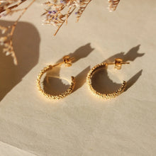 Load image into Gallery viewer, Little Gold Dune Hoop Earrings
