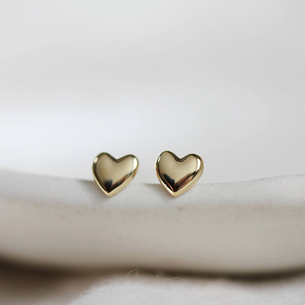 Little Gold Tiniest Heart Stud Earrings