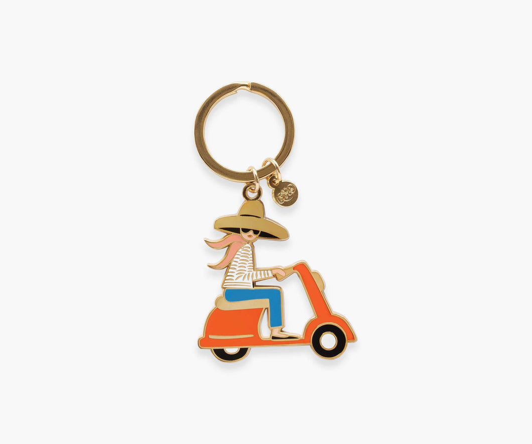 Rifle Paper Co. Scooter Enamel Keychain
