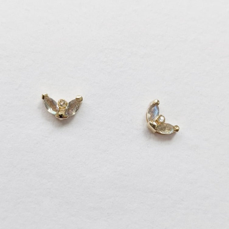 Little Gold Labradorite Mari Stud Earrings