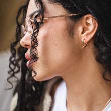 Load image into Gallery viewer, Little Gold Simone Hoop Earrings
