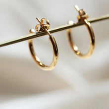 Load image into Gallery viewer, Little Gold Simone Hoop Earrings
